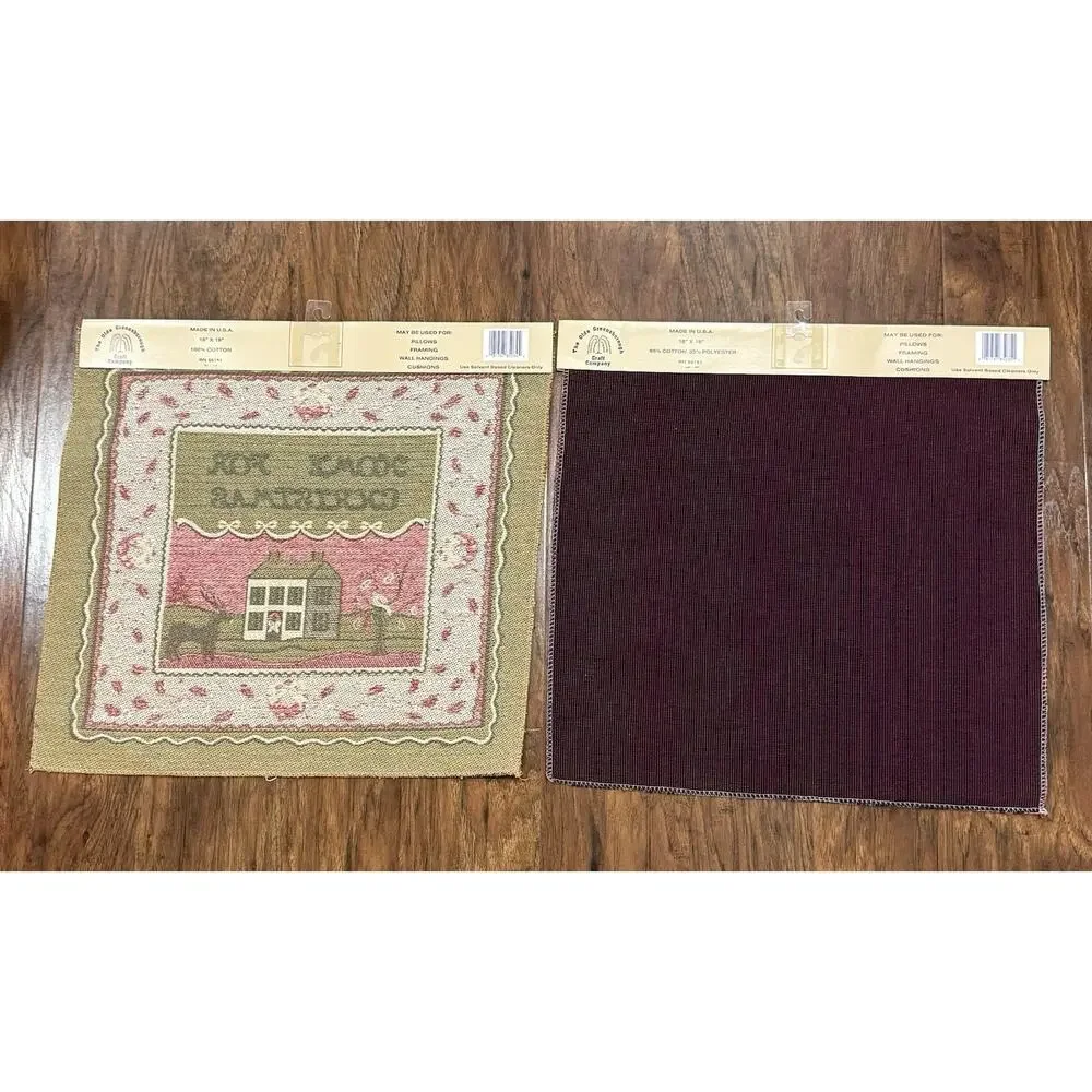 9 NOS New Assorted Christmas Holiday Decorative Sew Craft Pillow Tapestry Panels